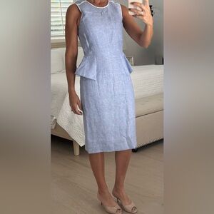 Chic J Crew Light Blue Peplum Dress